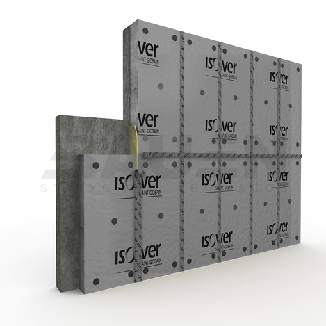 Mineralinė vata, akmens vata | Mineralinė vata ISOVER OL-33 Facade, ventiliuojamiems fasadams, 120x600x1500 mm., (0.9m2/vnt)
