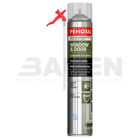 Elastingos šiaudelinės sandarinimo putos langams ir durims PENOSIL Window & Door, žalios, 750 ml