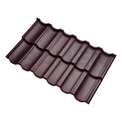 Plieninė danga | Modulinė skarda Moderno 0,5mm SSAB GreenCoat BT Brown 887 (0,805 m2)