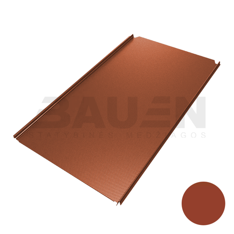 Plieninė danga | Klasikinė skarda Hanbud PHR560 "Molet" 0,5-0.7 mm., (525mm) molio, blizgi (RAL8004), m2