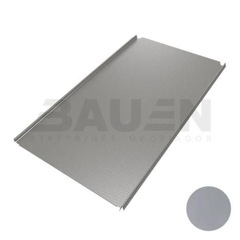 Plieninė danga | Klasikinė skarda Hanbud PHR560 "Molet" 0,5-0.7 mm., (525mm) tams. sidabrinė, blizgi (RAL9007), m2