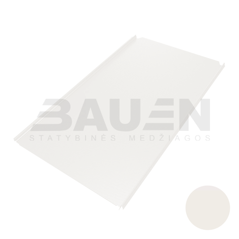 Plieninė danga | Klasikinė skarda Hanbud PHR560 "Molet" 0,5-0.7 mm., (525mm) balta, blizgi (RAL9010), m2