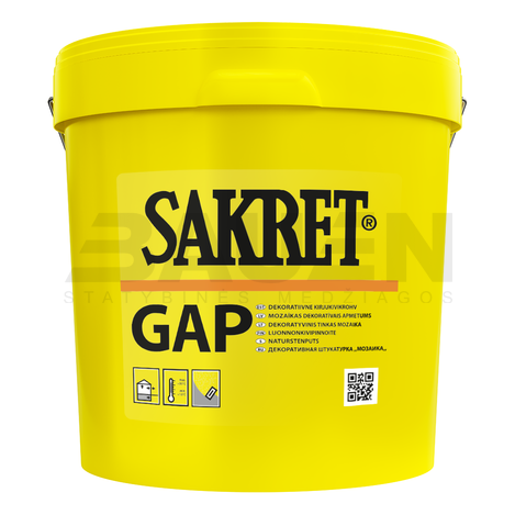 Mozaikinis tinkas | Dekoratyvinis mozaikinis tinkas SAKRET GAP, 14 Kg.