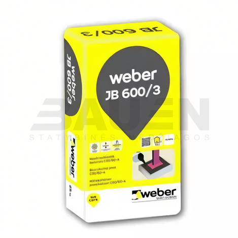 Betono mišiniai | Nesitraukiantis betonas WEBER JB 600/3 P, darbui žemoje temperatūroje iki -15C, 25 Kg.