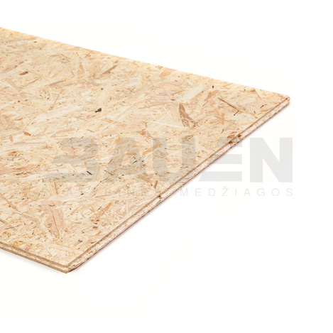 OSB plokštės | Plokštė OSB-3 su išdroža iš keturių pusių 22x625x2500 mm (1.563 m2)