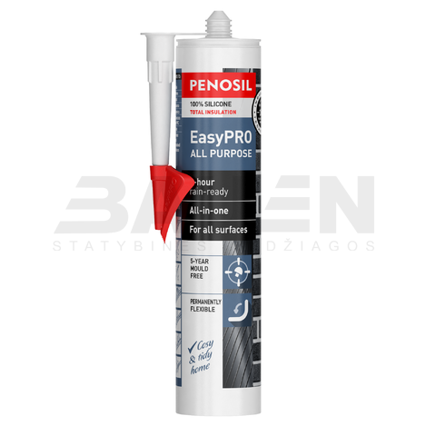 Silikonai | Visų Paskirčių silikoninis hermetikas pilkas 310 ml Penosil Easy PRO