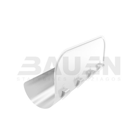 Priedai | Persipylimo apsauga 180° (tiesi) Roofart 125 mm., balta (RAL9010)
