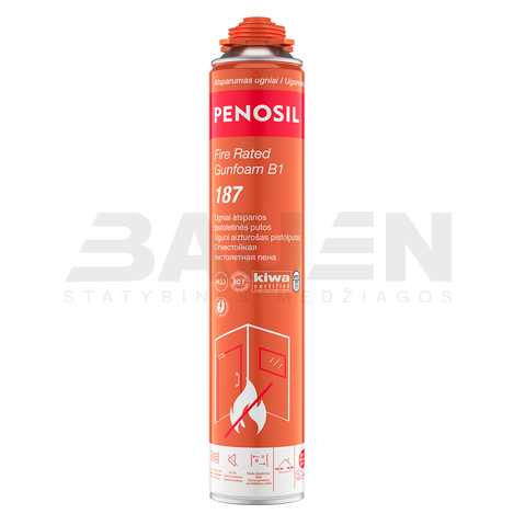 Putos | Ugniai atsparios sandarinimo putos PENOSIL Fire Rated Gunfoam B1 187, rožinė, 750 ml