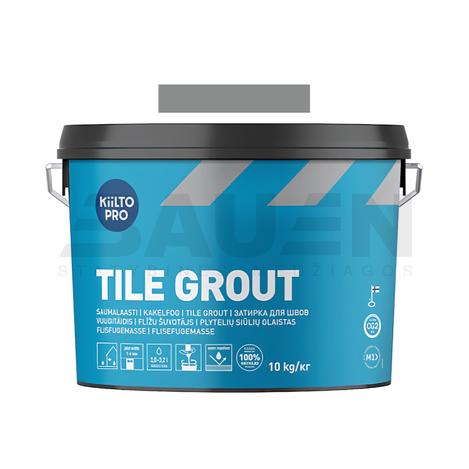 Glaistai | Keramikinių ir klinkerinių plytelių siūlių glaistas (1-6 mm.) KIILTO Pro Tile grout, 47 Charcoal grey, 10 kg.