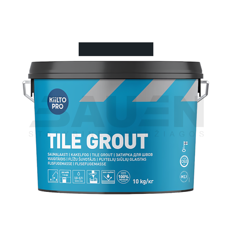 Glaistai |  Keramikinių ir klinkerinių plytelių siūlių glaistas (1-6 mm.) KIILTO Pro Tile grout, 50 Graphite black, 10 kg.