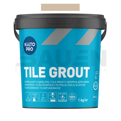 Glaistai | Keramikinių ir klinkerinių plytelių siūlių glaistas (1-6 mm.) KIILTO Pro Tile grout, 81 Khaki brown, 1 kg.