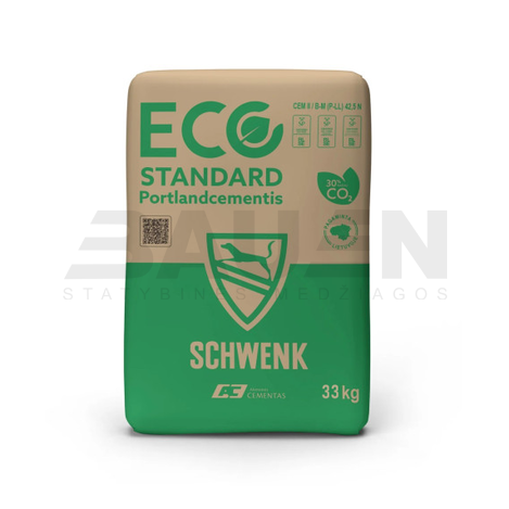 Cementas | Portlandcementis STANDART ECO CEM II/P-LL 42.5N, 33 Kg.