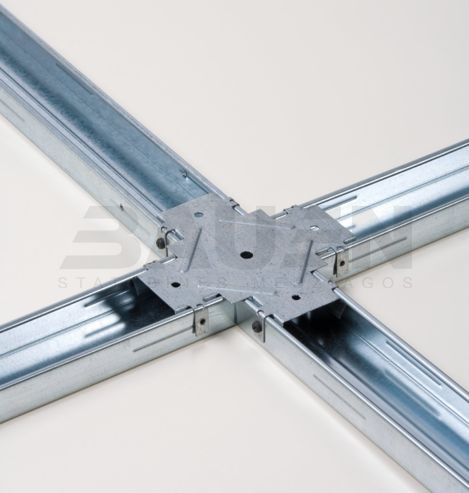 GKP tvirtinimo elementai | Kryžminė jungtis KNAUF CDP (Krabas), CD profilių sujungimui viename lygyje