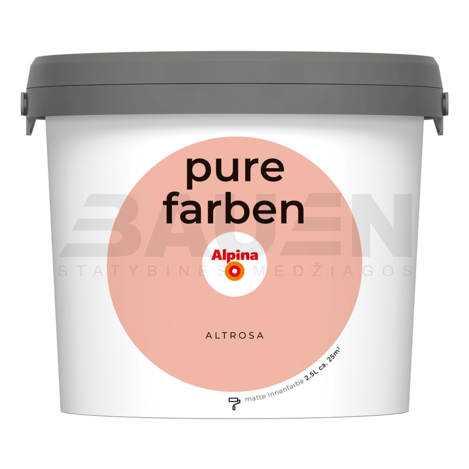 Dažai | Spalvoti vidaus dažai Alpina Pure Farben Altrosa 2,5 Ltr.