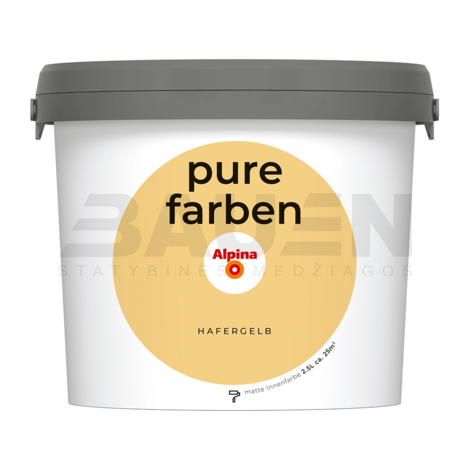 Dažai | Spalvoti vidaus dažai Alpina Pure Farben Hafergelb 2,5 Ltr.