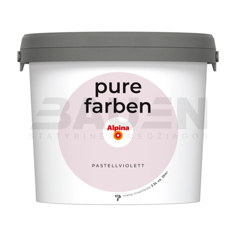 Dažai | Spalvoti vidaus dažai Alpina Pure Farben Pastellviolett 2,5 Ltr.
