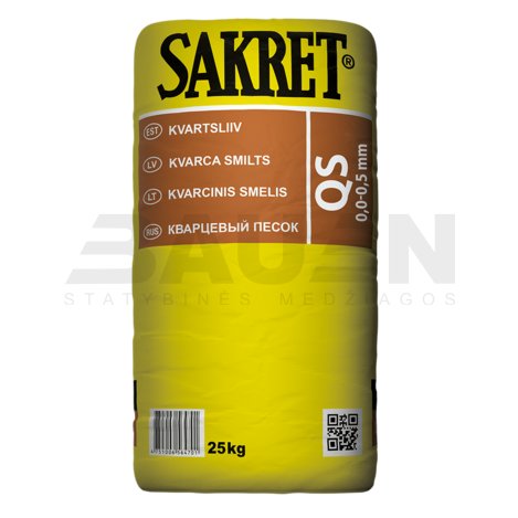 Birios medžiagos | Kvarcinis smėlis SAKRET QS (0-0.5mm), 25kg