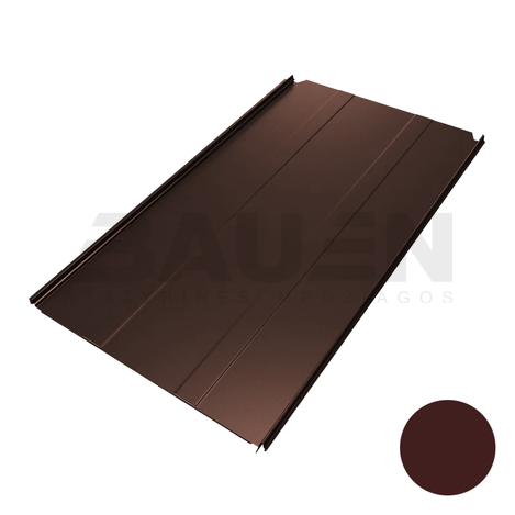 Plieninė danga | Klasikinė skarda Hanbud PHR560 "Trapecija 2" 0,5-0.7 mm., (525mm) ruda, blizgi (RAL8017), m2