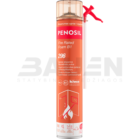 Putos | Ugniai atsparios šiaudelinės sandarinimo putos PENOSIL Fire Rated Foam B1 296, rožinė, 760 ml