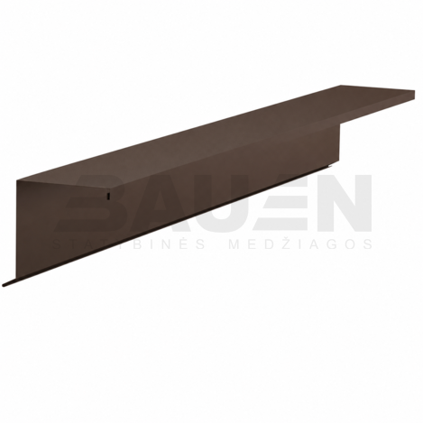 Skardos lankstiniai | Skardinė vėjalentė 0,50 mm., 120x130 mm., L-2000 mm., matinė tams., ruda (RAL8017)