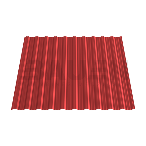 Profiliuota skarda | Profiliuota skarda HANBUD T-14R, 2 rūšis (0,43mm) blizgi raudonai ruda RAL3011 (945 x 2500 mm)