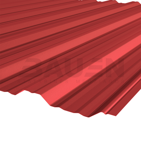 Profiliuota skarda | Profiliuota skarda HANBUD T-14R, 2 rūšis (0,43mm) blizgi raudonai ruda RAL3011 (945 x 3000 mm)