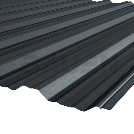 Profiliuota skarda | Profiliuota skarda HANBUD T-14R, 2 rūšis (0,45mm) blizgi antracito RAL7016 (945 x 3000 mm)