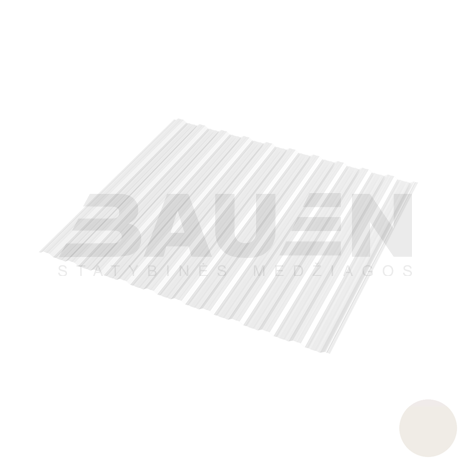Profiliuota skarda | Profiliuota skarda HANBUD T-14R, 2 rūšis (0,22mm) blizgi balta RAL9010 (835 x 2500 mm)