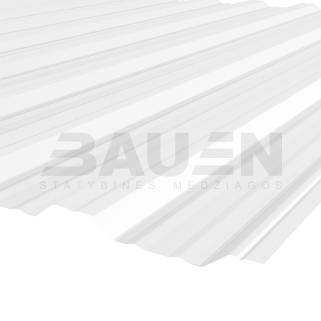 Profiliuota skarda | Profiliuota skarda HANBUD T-14R, 2 rūšis (0,22mm) blizgi balta RAL9010 (945 x 2500 mm)