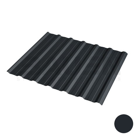 Profiliuota skarda | Profiliuota skarda HANBUD T-18E (0.40mm) matinė antracito (RAL7016), 1185 x 2000 mm.