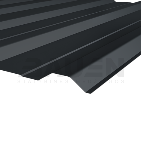 Profiliuota skarda | Profiliuota skarda HANBUD T-18E (0.40mm) matinė antracito (RAL7016), 1185 x 3000 mm.