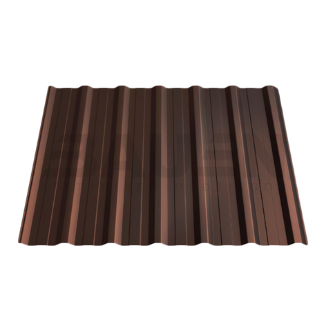 Profiliuota skarda | Profiliuota skarda HANBUD T-18E (0.40mm) blizgi ruda (RAL8017), 1185 x 2000 mm.