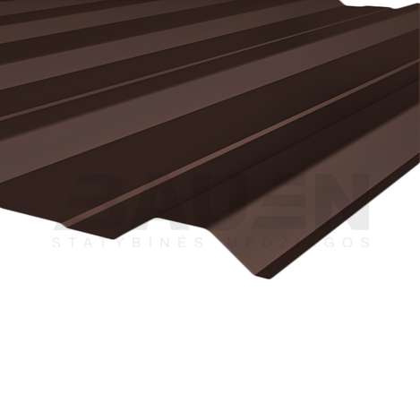 Profiliuota skarda | Profiliuota skarda HANBUD T-18E (0.40mm) matinė tams., ruda (RAL8017), 1185 x 3000 mm.