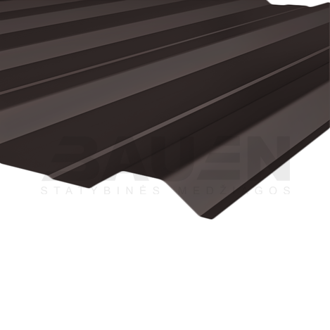 Profiliuota skarda | Profiliuota skarda HANBUD T-18E (0.40mm) matinė tams., ruda (RAL8019), 1185 x 3000 mm.