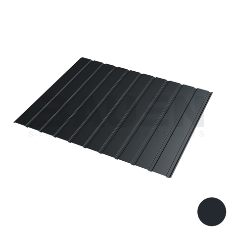 Profiliuota skarda | Profiliuota skarda HANBUD T-7 (0,4mm) matinė antracito (RAL7016), 1220 x 2500 mm.