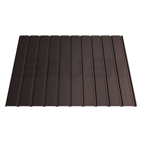 Profiliuota skarda | Profiliuota skarda HANBUD T-7 (0,47mm) matinė tams., ruda (RAL8019), 1220 x 2500 mm.