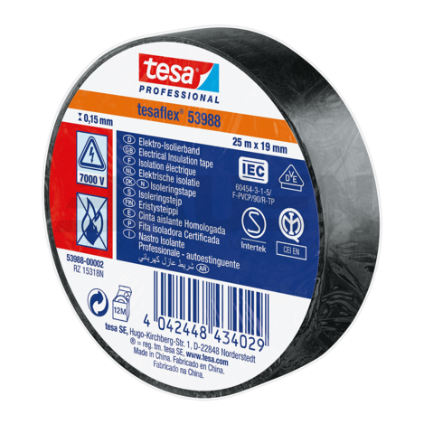 Izoliacinės juostos | Izoliacinė juosta TESA (53988) 25 m x 19 mm. Juoda