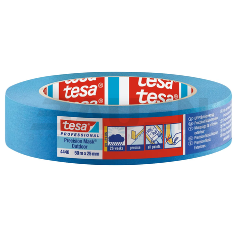 Dažymo juostos | Dažymo juosta Tesa Professional Precision Mask (4440), lauko darbams, 50m x 25 mm., 26sav.
