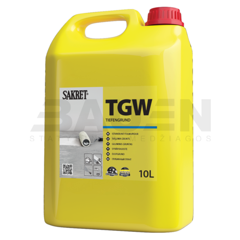 Gruntai | Giluminis gruntas išsitrinantiems paviršiams, SAKRET TGW, 5 Ltr.