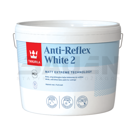 Dažai | Šviesos neatspindintys vandeniniai balti vidaus baldų dažai Tikkurila Anti-Reflex White 10L