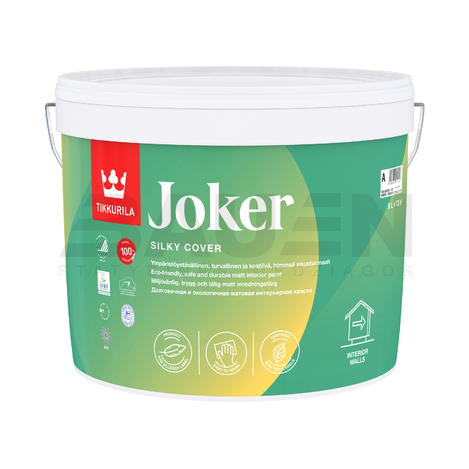 Dažai | Ekologiniai saugūs ir patvarūs vidaus dažai Tikkurila Joker 9l BAZĖ A