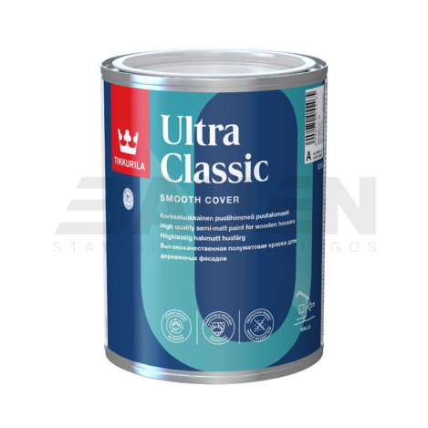 Dažai | Medinių fasadų aukštos kokybės dažai Tikkurila Ultra Classic 0.9l BAZĖ A