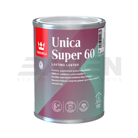 Lakai | Greitai džiūstantis uretaninis alkidinis lakas Tikkurila Unica Super 60 0.9l