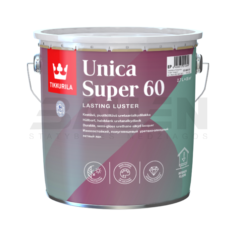 Lakai | Greitai džiūstantis uretaninis alkidinis lakas Tikkurila Unica Super 60 2.7l