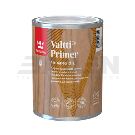 Gruntai | Bespalvis aliejinis lauko medienos gruntas Tikkurila Valtti Primer 0,9l