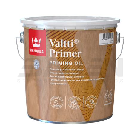 Gruntai | Bespalvis aliejinis lauko medienos gruntas Tikkurila Valtti Primer 2.7l