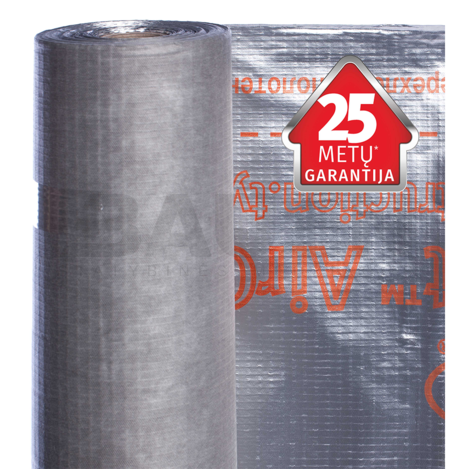 Garo izoliacinės plėvelės | DuPont™ Tyvek® AirGuard Reflective – Garo Izoliacinė Plėvelė su Šilumą Atspindinčiu Paviršiumi (75 m²/rul.)