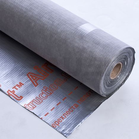 Garo izoliacinės plėvelės | DuPont™ Tyvek® AirGuard Reflective – Garo Izoliacinė Plėvelė su Šilumą Atspindinčiu Paviršiumi (75 m²/rul.)