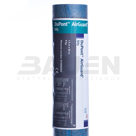 Garo izoliacinės plėvelės | DuPont™ Tyvek® AirGuard Sd5 – garo izoliacinė plėvelė sienoms ir luboms (75 m²)