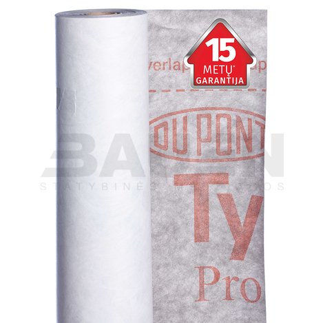 Difuzinės plėvelės | DuPont™ Tyvek® Pro – Dviejų Sluoksnių Kvėpuojanti Membrana Stogui ir Sienoms (75 m²/rul.)